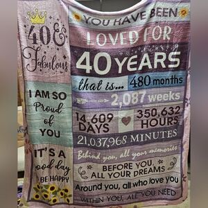 40 and Fabulous Throw Blanket‎ 50x60